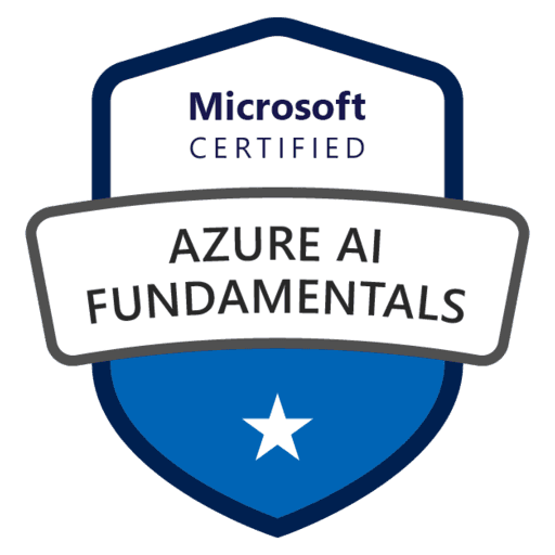 Azure AI Fundamentals certification badge